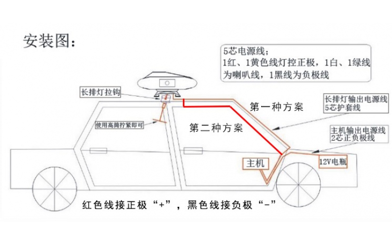 长排警示灯安装图纸